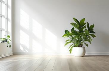 Fototapeta na wymiar Green plants in room, generative ai