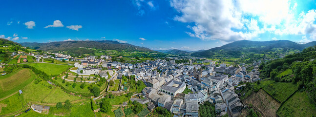 Mondoñedo, Spain - Beautiful village of Mondoñedo from above in Galician province of Lugo