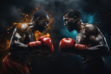 Fototapeta na wymiar Generative AI - Unleashing the Spirit of Boxing: Strength, Power, and Determination