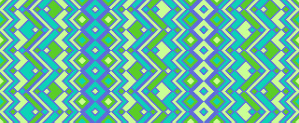 Asymmetric rhombus traditional motifs vector geometric pattern.