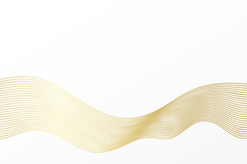 Abstract vector curve pattern. Gold wave background. Wavy illustration for decoration, web, flow concept, motion, design