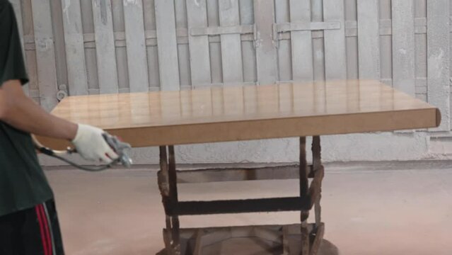 Spraypaint On furniture bed. in Sout korea. 