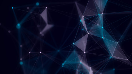 Blue network connection structure. Science background. Abstract digital background. Big data visualization. 3d rendering.
