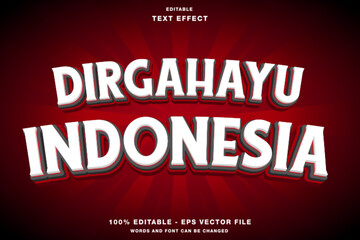 Obraz premium Dirgahayu Indonesia text style effect editable