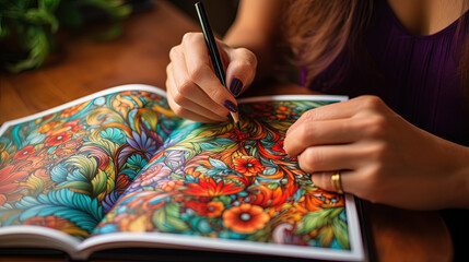 Coloring book with a beautiful illustration in it