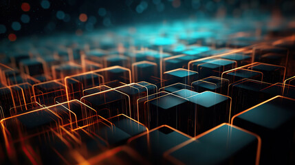 Obraz premium Digital data background. Abstract art can be used in the description of network abilities, technological processes, digital storages, science, education, etc.