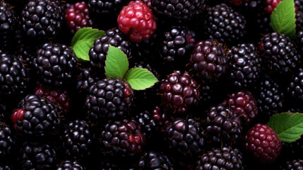 Fresh black raspberries background