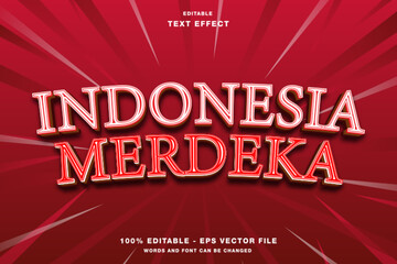 Indonesia Merdeka text style effect editable