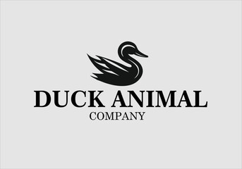 duck animal vector logo design, vector illustration. Emblem design on white background