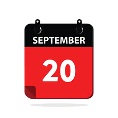 calender icon, 20 september icon with white background