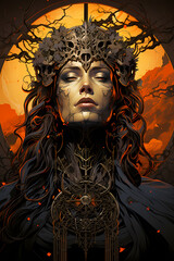 the occult fantasy girl illustration