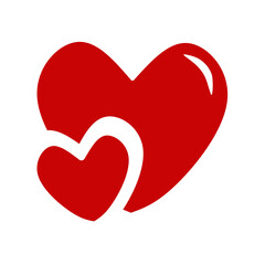 symbol of two connected hearts. love icon