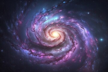 galaxy floating in starry outer space, Generative AI