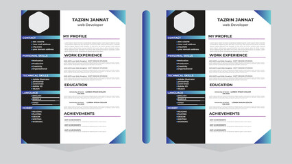 Personal resume template.Resume and Cover Letter Set.