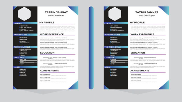 Personal resume template.Resume and Cover Letter Set.