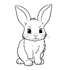 Cute Rabbit coloring page - Coloring book for kids