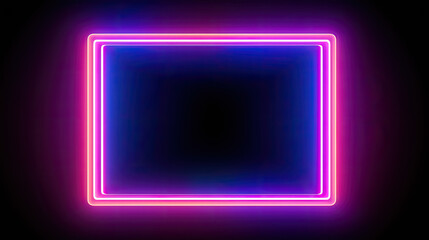 Neon Glow: Striking Square Rectangle Picture Frame with Colorful Motion Graphics
