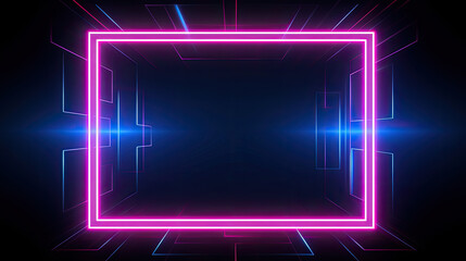 Luminous Edge: Captivating Square Rectangle Picture Frame with Neon Tone and Motion Graphics