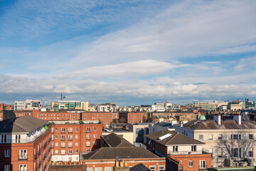 Fototapeta na wymiar View over the roofs of Dublin