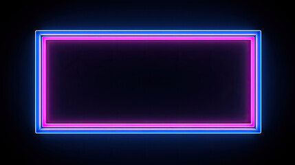 Neon Illusion: Parallelogram Rectangle Picture Frame with Two-Tone Neon Color Shade Motion Graphic