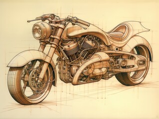 Zeichnung eines Motorrads