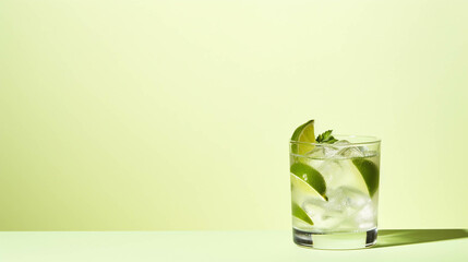 Gin gin mule Cocktail on colorful background. Copy Space on the side. Generative AI. - obrazy, fototapety, plakaty