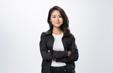 Asian female tech entrepreneur in a confident pose