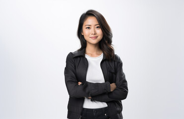 Obraz premium Asian female tech entrepreneur in a confident pose