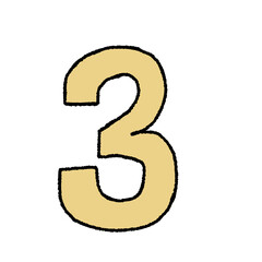 number three on white background