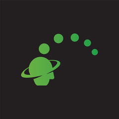 A space satellite symbol. design of planet and meteor orbit, astronomical symbol template