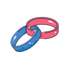 Rings doodle vector outline Sticker. EPS 10 file