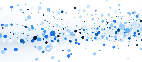 Fototapeta na wymiar Abstract blue dots on white background, confetti-like blue dots on white.