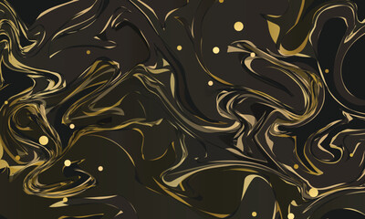 Black and gold marble liquid color background design texture