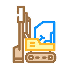 pile driver civil engineer color icon vector. pile driver civil engineer sign. isolated symbol illustration