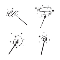 magician stick wizard icon logo vector design