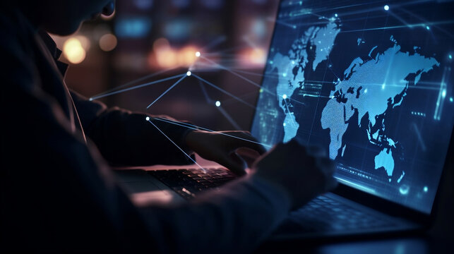 IoT Internet of Things, Internet network technology, digital software development, big data concept, Generative Ai