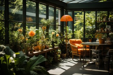 Modern Urban Garden Interiors, Generative AI