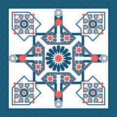 Traditional Islamic Design. Illustration of floral Islamic geometrical decoration. Morocco Seamless Border. Mosque decoration element.