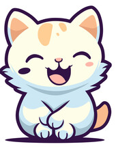 Obraz na płótnie Canvas cute cat with a smile vector illustration