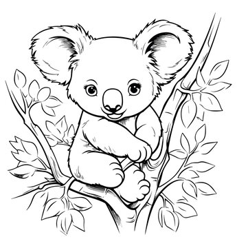 Koala Coloring Page - Coloring Book For