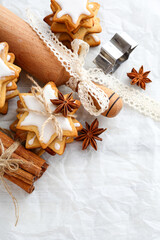 Gingerbread xmas star cookies