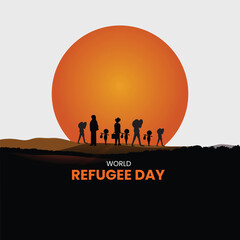 World Refugee Day. Refugee day social media creative, banner, poster, postcard etc.