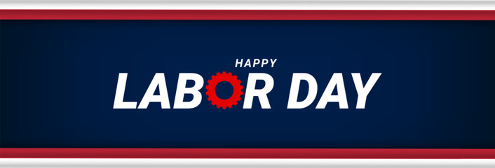Happy labor day banner background. Labor day celebration text design. Vector illustration