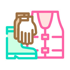 protective clothing tool work color icon vector. protective clothing tool work sign. isolated symbol illustration