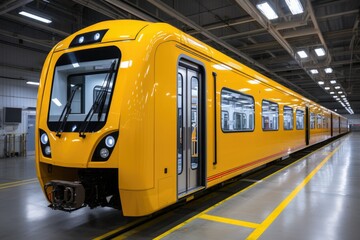 Obraz premium High-speed train traffic on rails. Generative AI