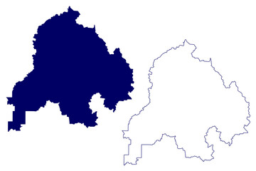 Columbia-Shuswap Regional District (Canada, British Columbia or BC Province, North America) map vector illustration, scribble sketch Columbia Shuswap map