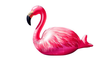 pink inflatable flamingo isolated on transparent background. Generative Ai