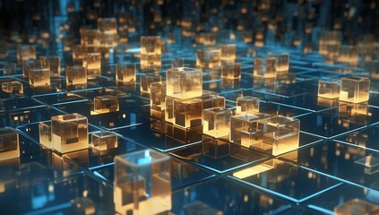 Obraz premium abstract glowing cubes of the light background 