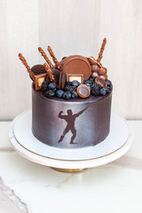 The idea of a birthday cake for a bodybuilder, athlete, power lifter or marathon runner. Cake...