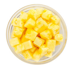 sliced pineapple path isolated on white